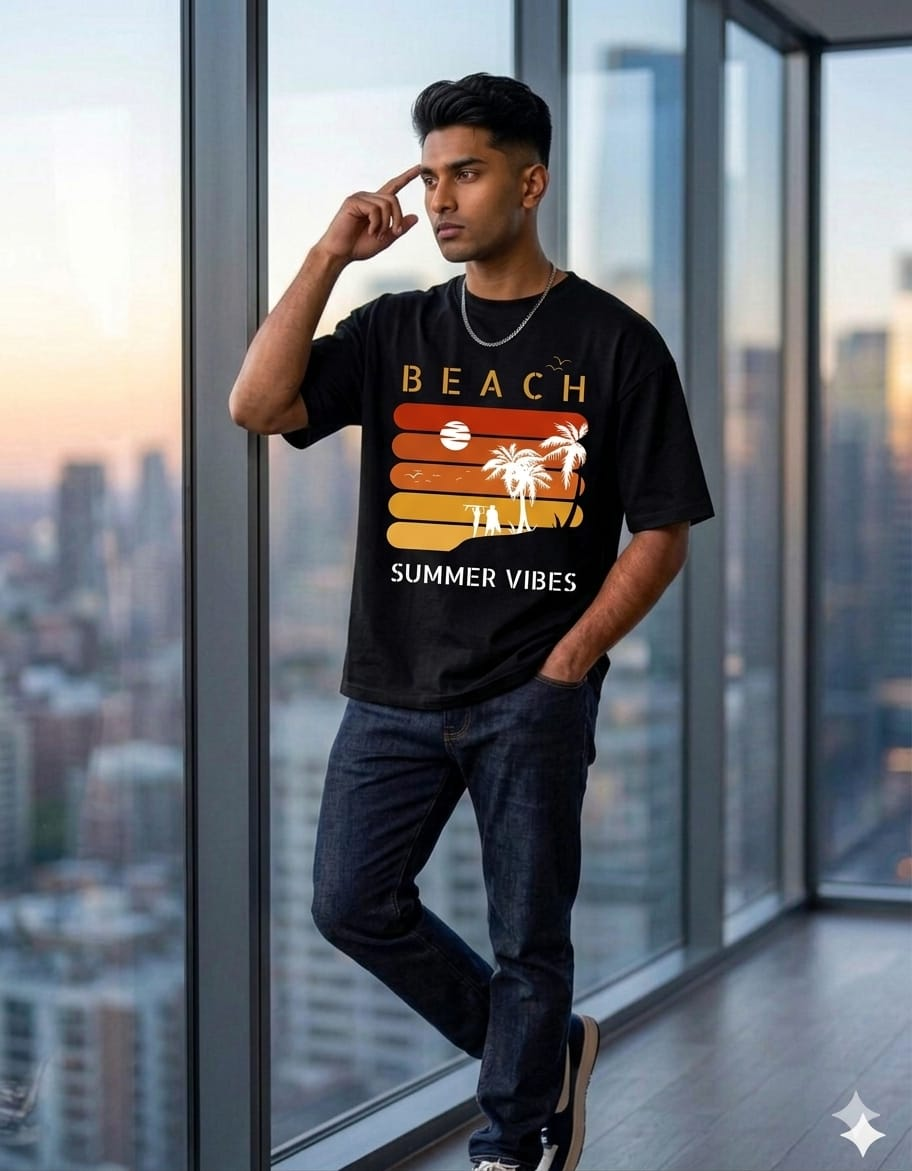 PRINTED TEE  Design 6 — Black