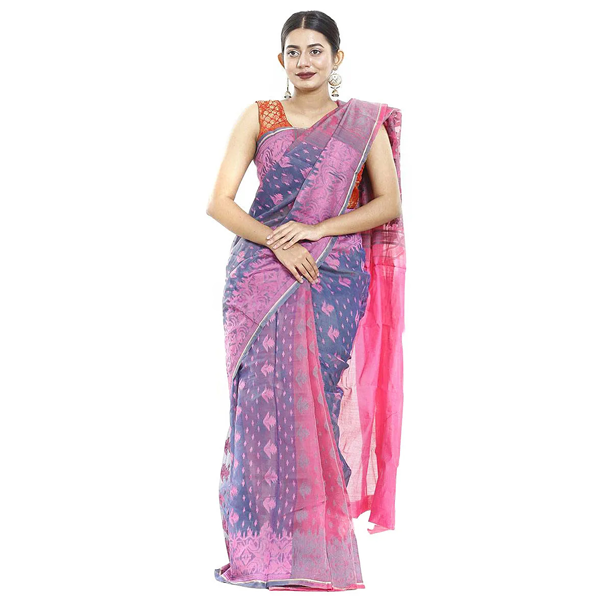 Tangail Tat Multi Colour Moslin Jamdani Saree for Women