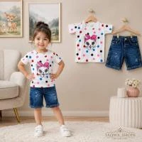 Kids Tshirt and Denim Short Pant Set