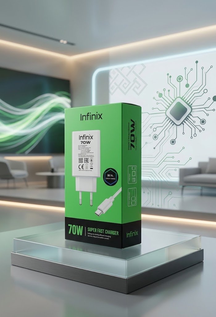 100% Original Intact Official Infinix 70W Fast Charger Adapter