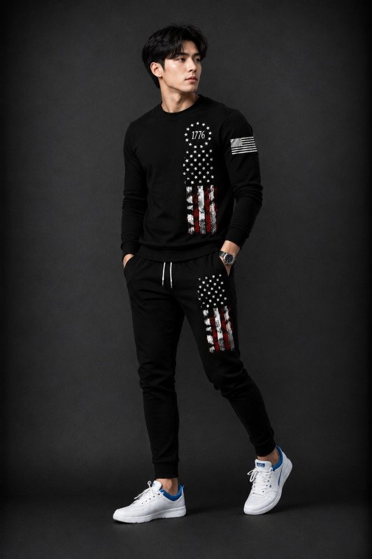 Men's Mesh Full Sleeve T-shirt and Trouser Set